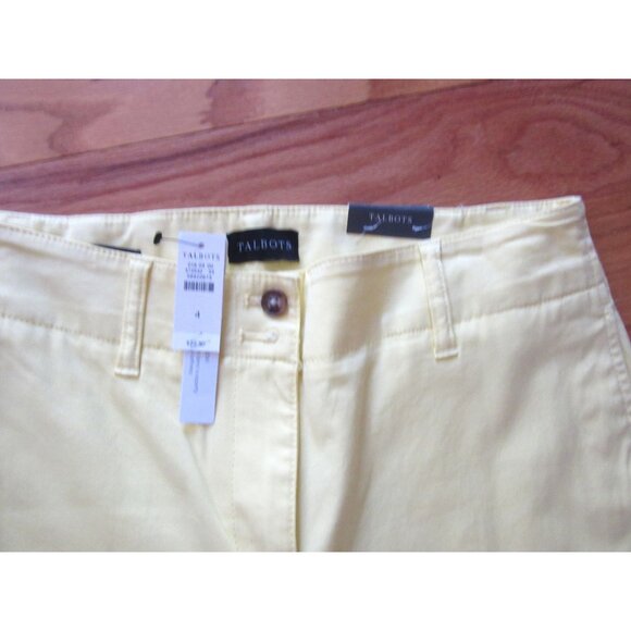 New w Tags, Talbots Pale Yellow New England Chino Pants Size 4 - Picture 2 of 6